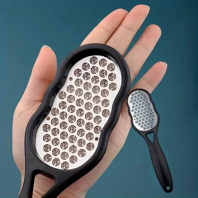 1pc professional stainless steel foot file, with splash-proof design,