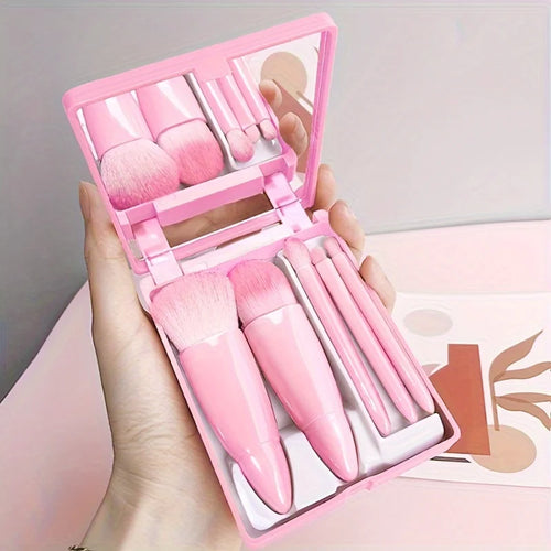 5Pcs Travel Makeup Brush Setwith Storage Box - Soft Bristle Eye