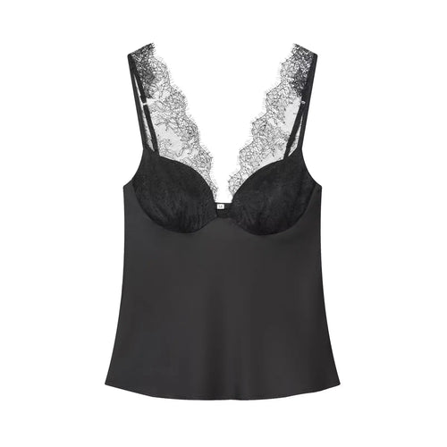 TFMLN Women Lace Splice Sexy Sling Sleeveless Tops 2026 New Fashion