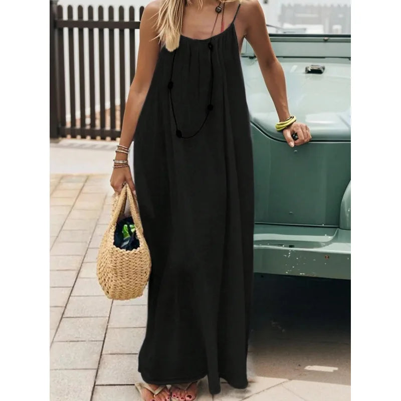 New Arrival Women's Strapless Backless Long Loose Home Dress