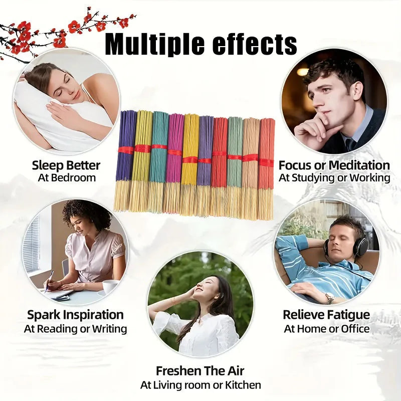 7 Sets of 140 Incense Sticks, Available in Four Seasonal Sets: Rose,