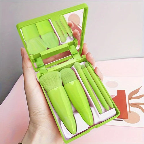 5Pcs Travel Makeup Brush Setwith Storage Box - Soft Bristle Eye