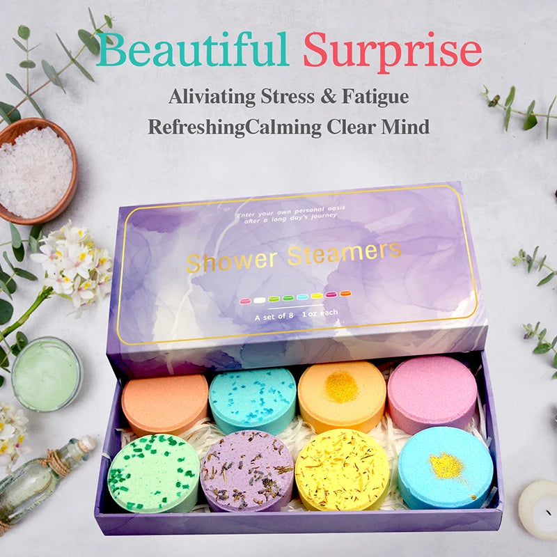 Shower Steamers Aromatherapy - Birthday Gifts for Women, 8 Pack Shower