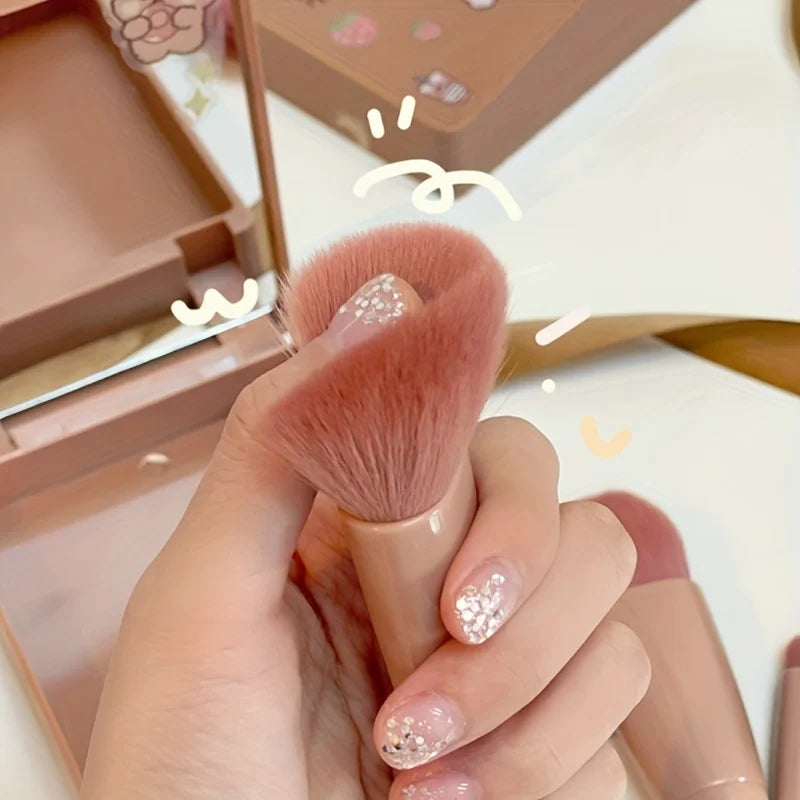 5Pcs Travel Makeup Brush Setwith Storage Box - Soft Bristle Eye