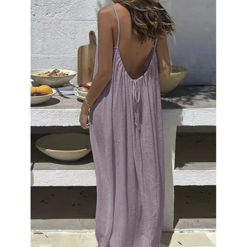 New Arrival Women's Strapless Backless Long Loose Home Dress